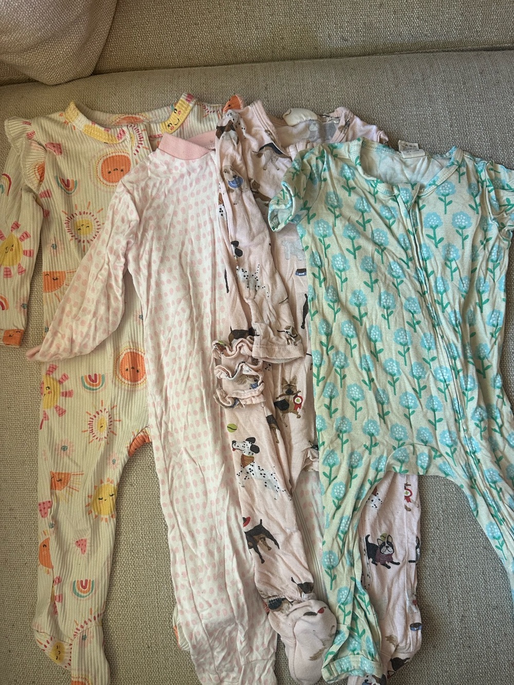 LOT 3-6 Months Girls Pajamas Bamboo